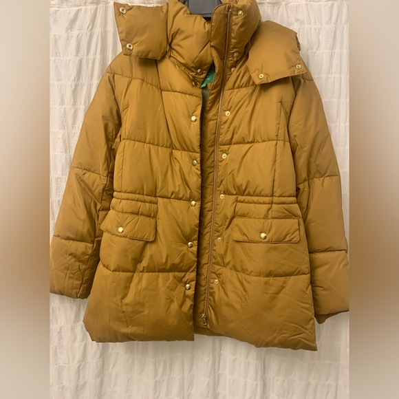 J. Crew New Chateau Puffer Coat - Size Small- Item BM538 - NWOT - Nutmeg color - Picture 3 of 4